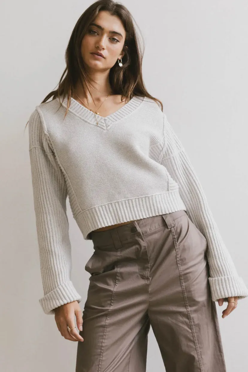 Tops | Sweaters>Bohme Serena Knit Sweater in Grey