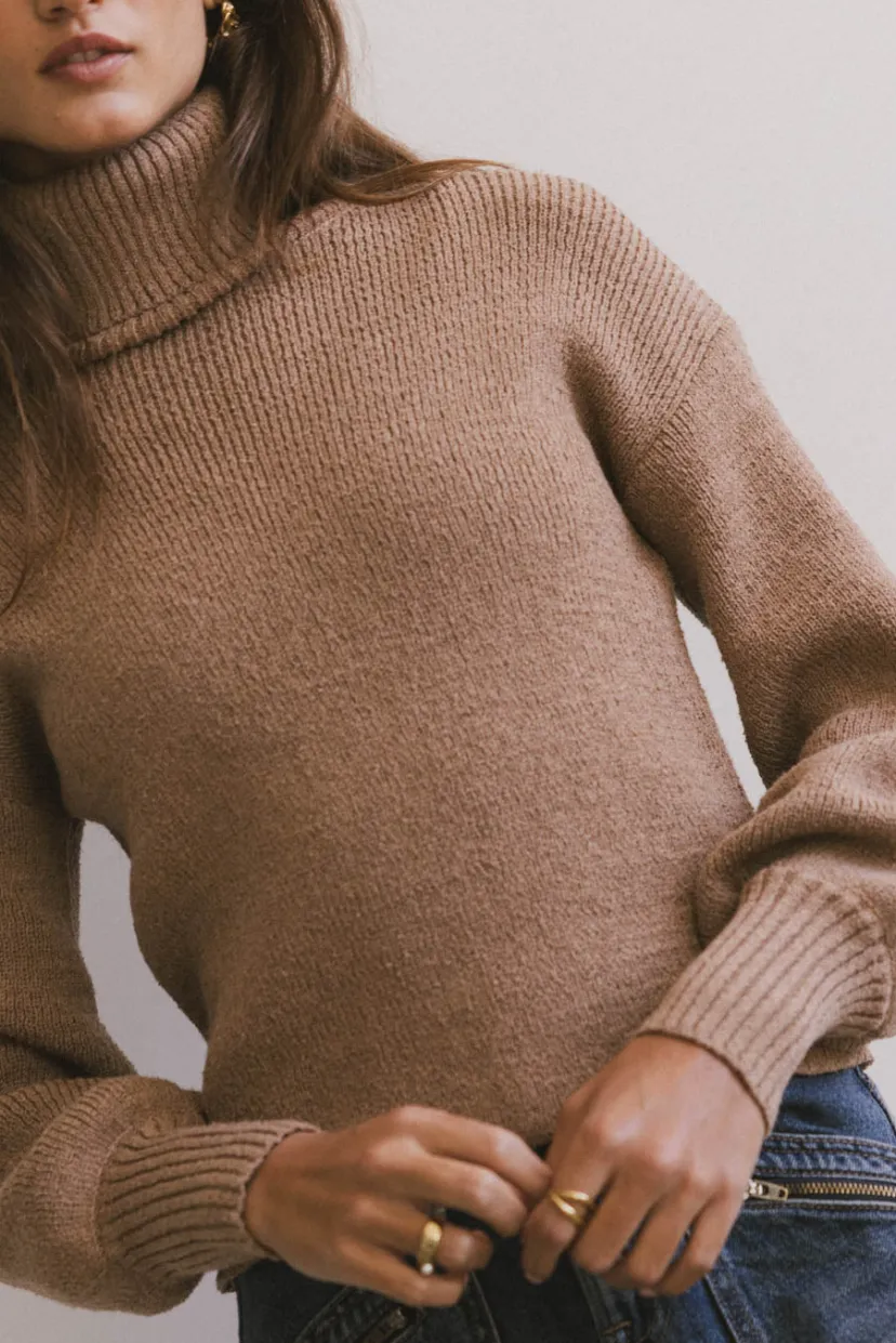 Tops | Sweaters>Bohme Shea Turtleneck Sweater in Brown