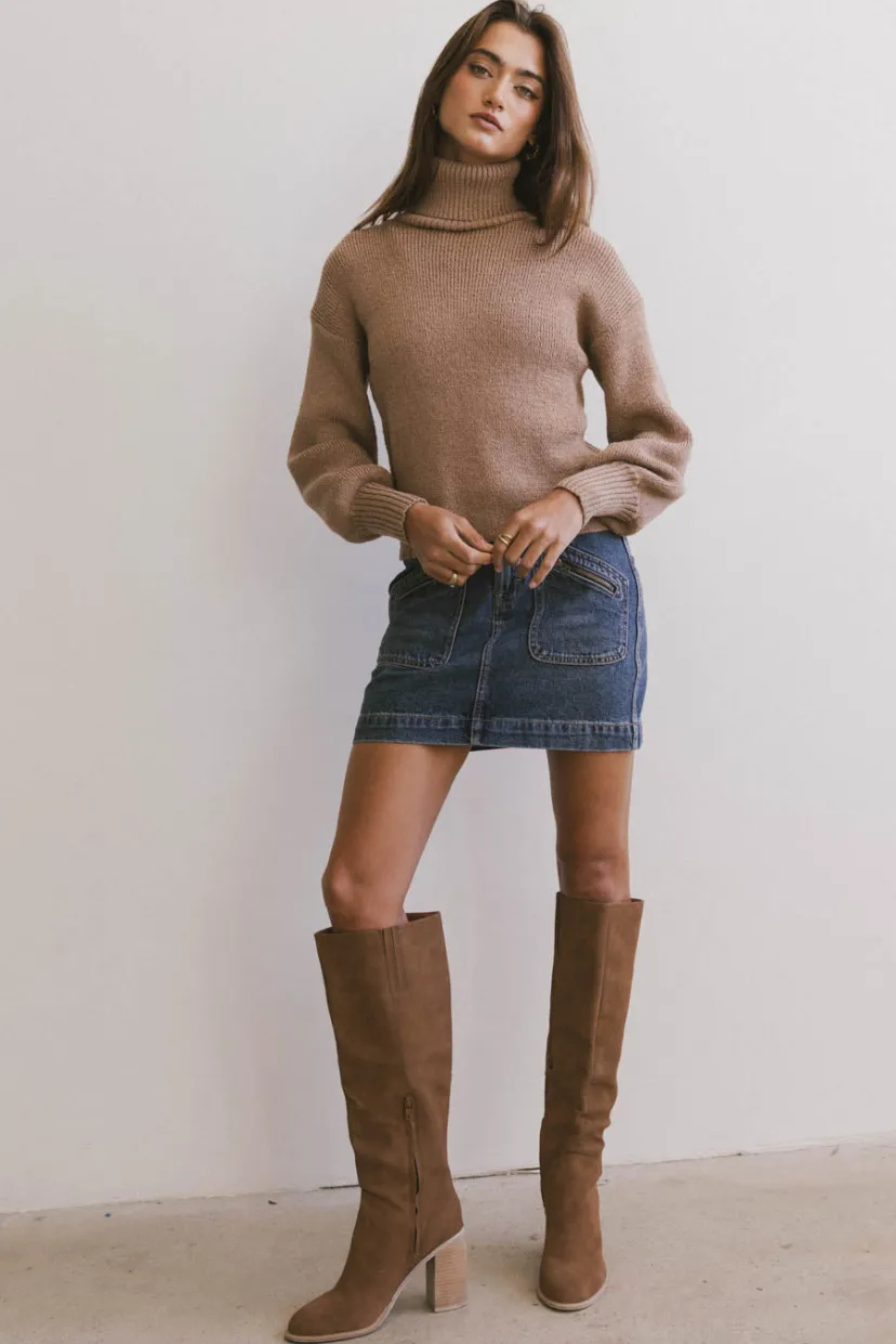 Tops | Sweaters>Bohme Shea Turtleneck Sweater in Brown