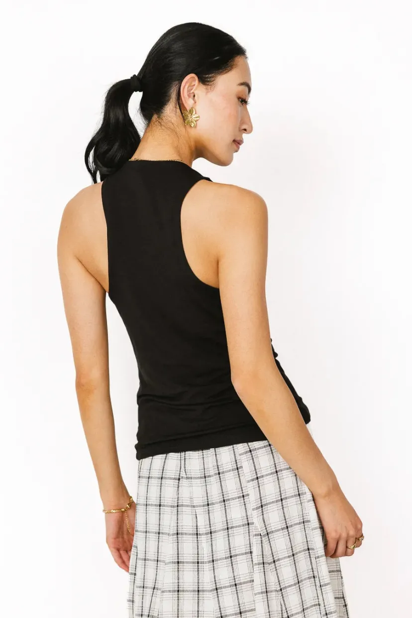 Tops | Essentials>Bohme Sleek Jersey Solid Tank in Black