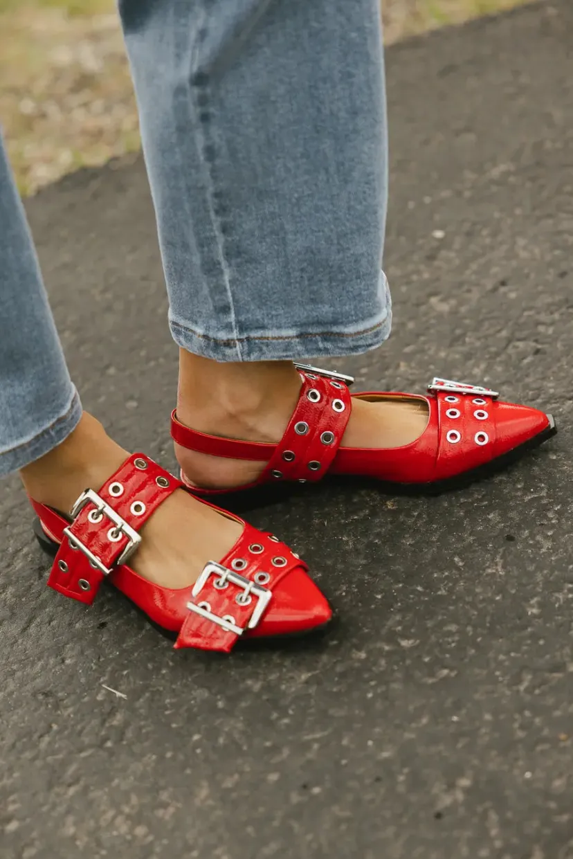 Shoes>Bohme Steve Madden Graya Flats in Red