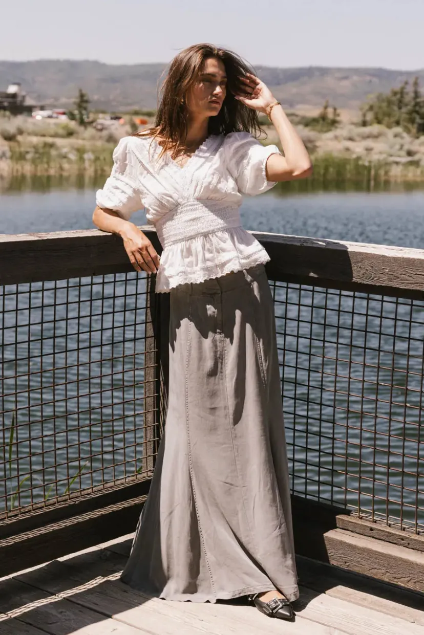 Skirts | All Bottoms>Bohme Sunny Maxi Skirt in Grey