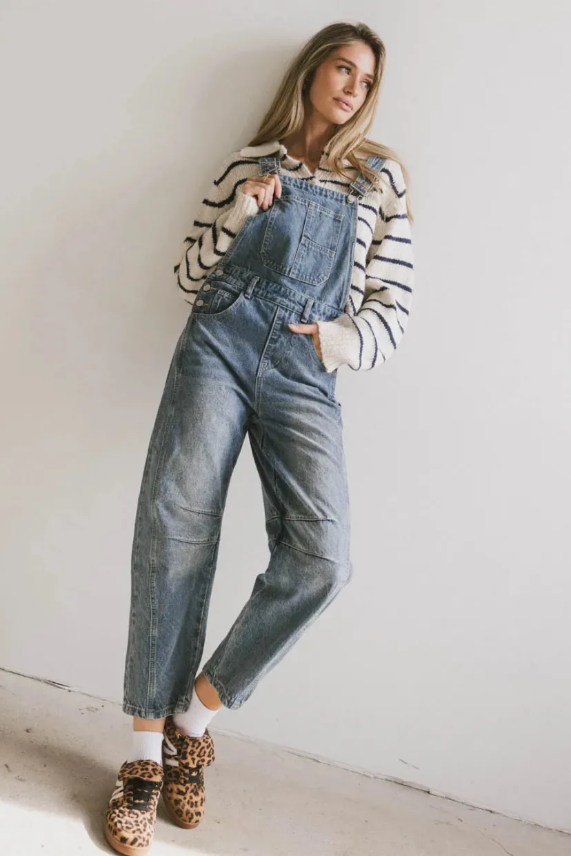 Dresses | Jumpsuits & Overalls>Bohme Tansy Denim Overalls in Medium Wash Mediumwash