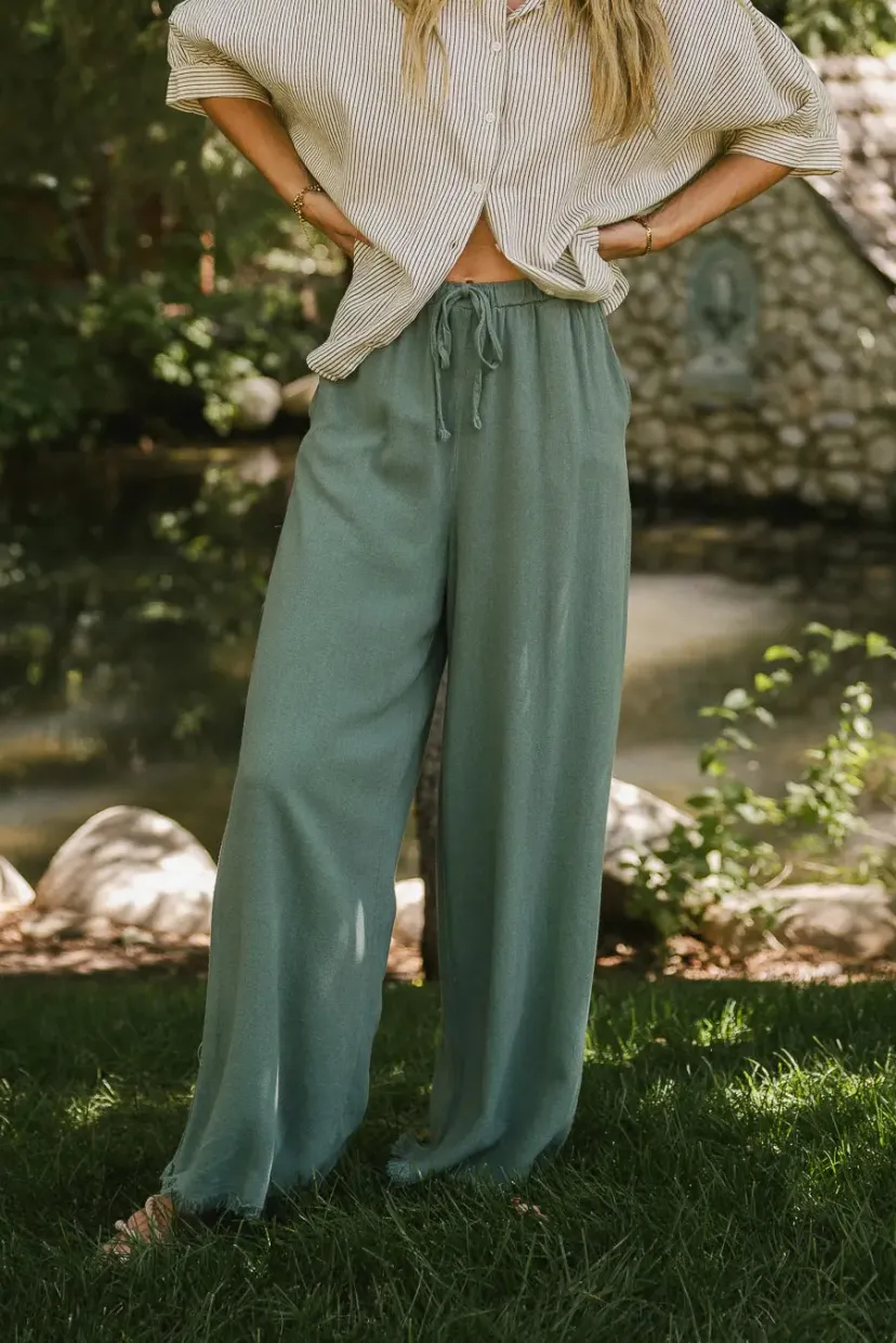 Pants | All Bottoms>Bohme Tatum Woven Pants in - FINAL SALE Green