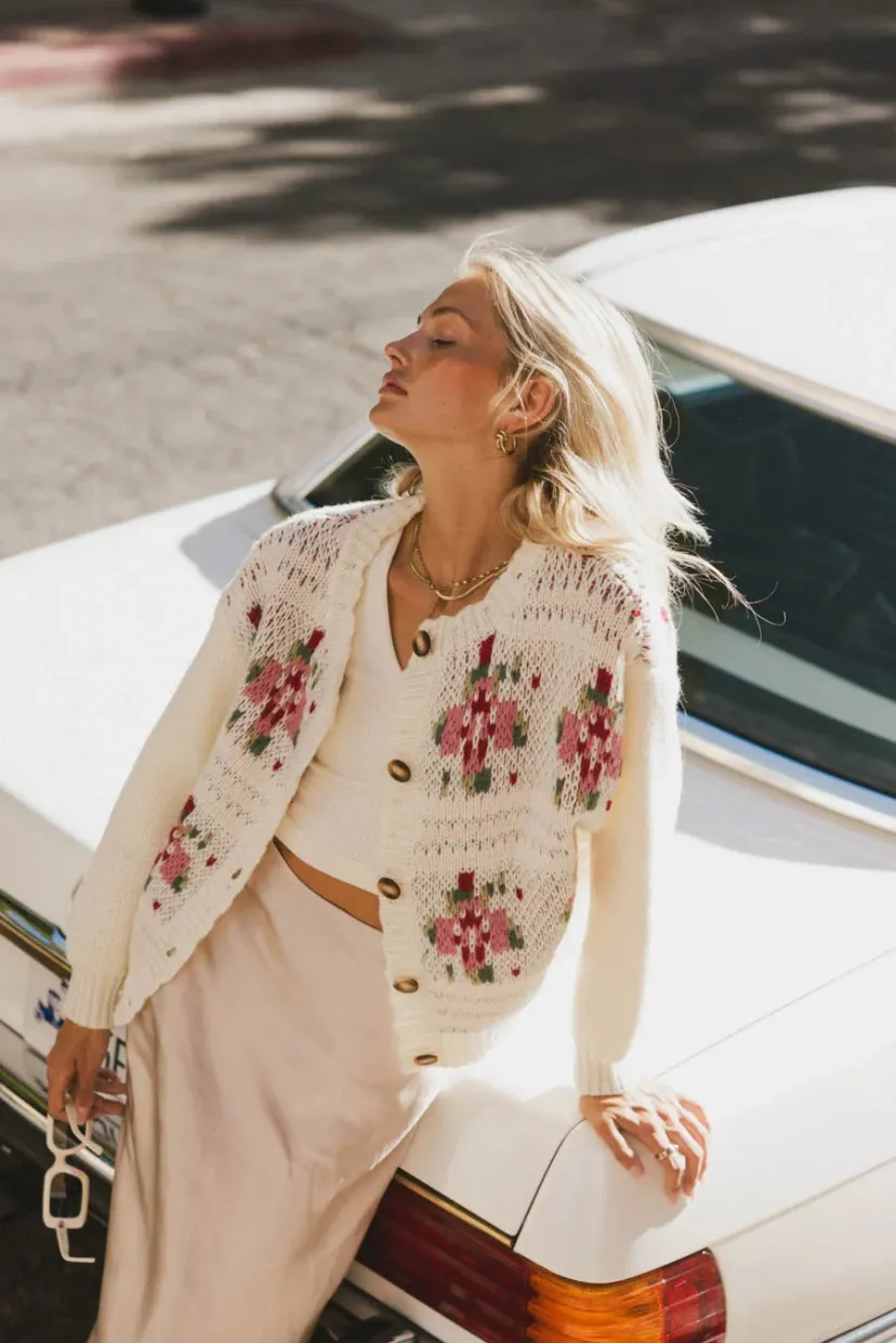 Tops>Bohme Tayllali Floral Cardigan