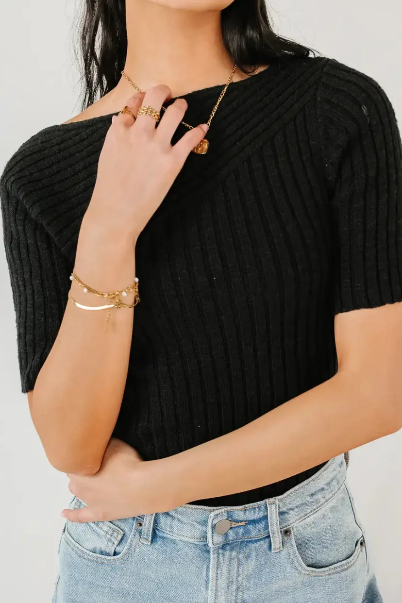 Tops | Sweaters>Bohme Toni Sweater Top in Black