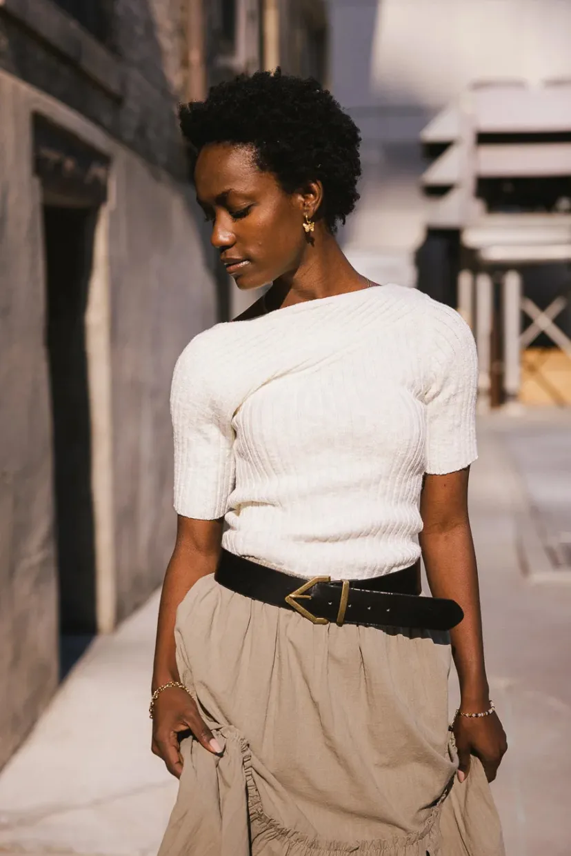 Tops | Sweaters>Bohme Toni Sweater Top in Cream