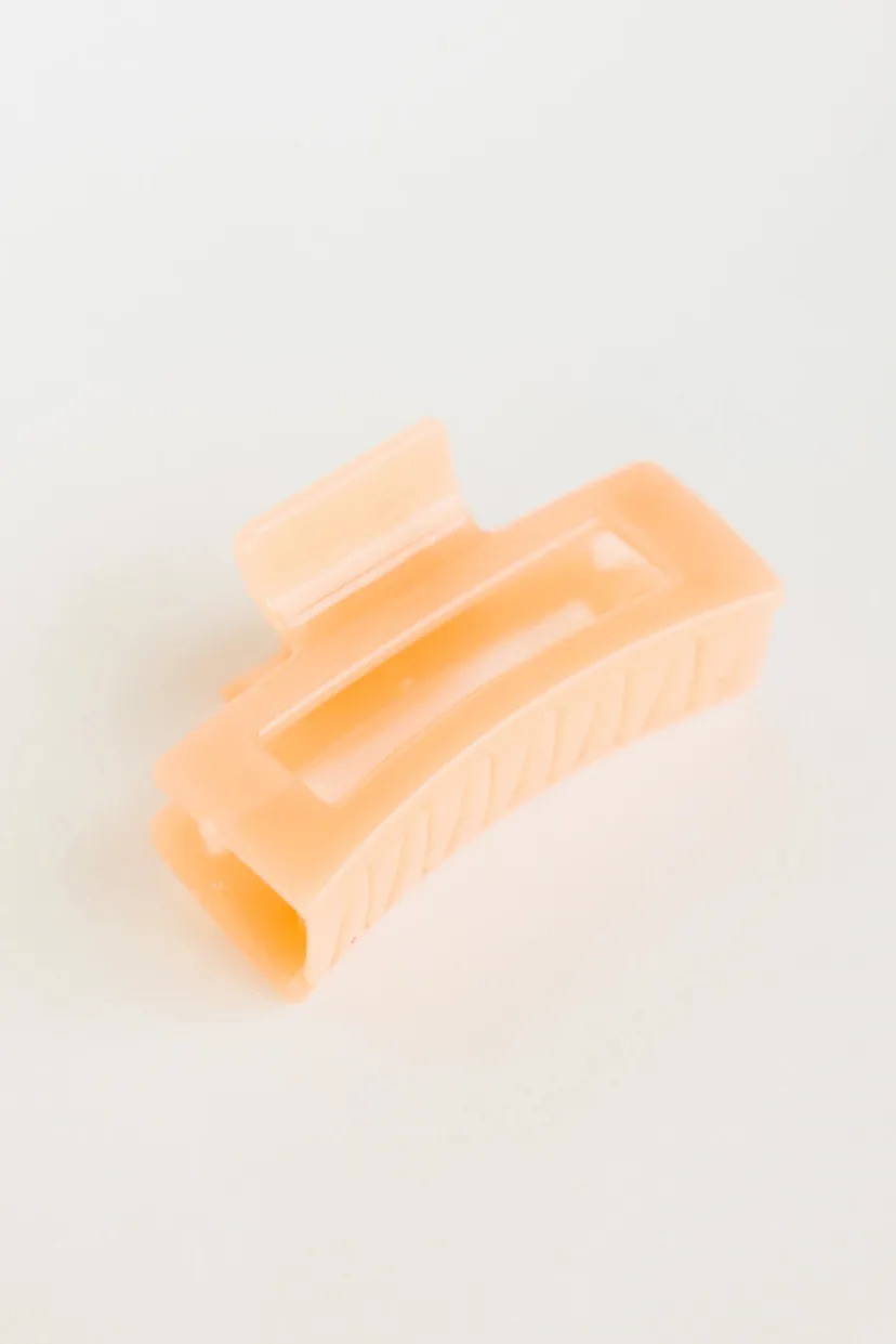 Hair Accessories>Bohme Translucent Rectangle Claw Clip in Peach