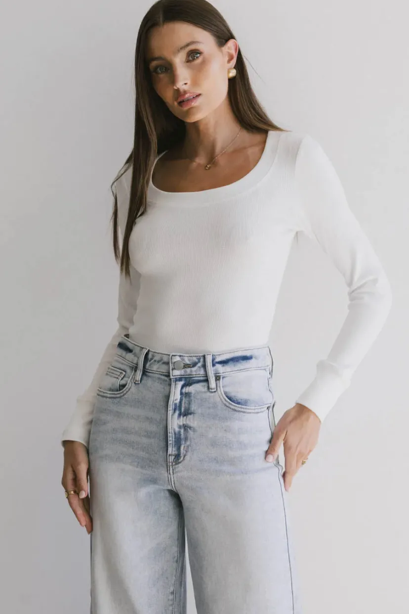 Tops | Essentials>Bohme Tylar Scoop Neck Top in Ivory