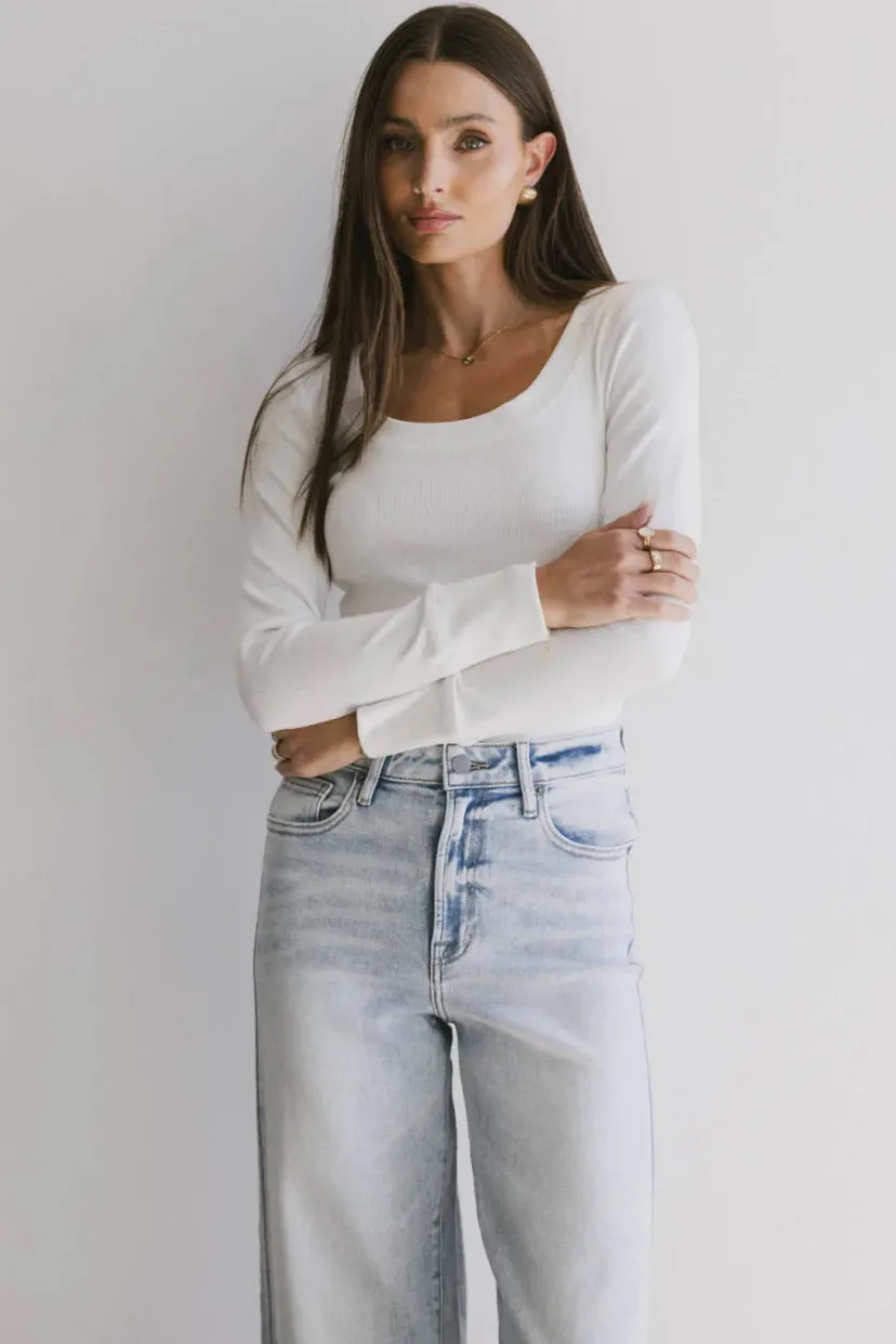 Tops | Essentials>Bohme Tylar Scoop Neck Top in Ivory