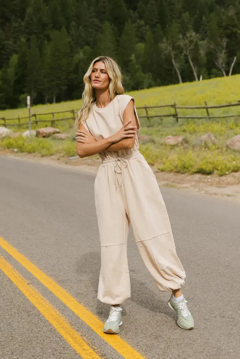 Jumpsuits & Overalls | Loungewear>Bohme Weekend Warrior Jumpsuit in Ivory