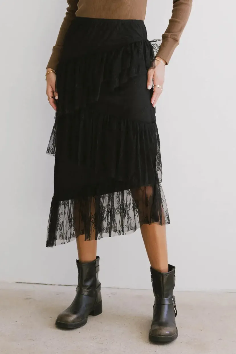 Skirts | All Bottoms>Bohme Where I Belong Midi Skirt in Black