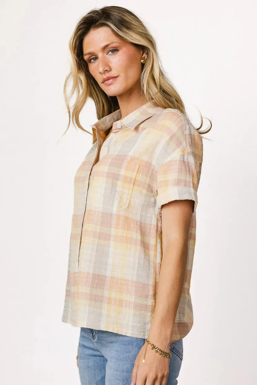 Tops | Blouses>Bohme Whimsy Plaid Button Up - FINAL SALE