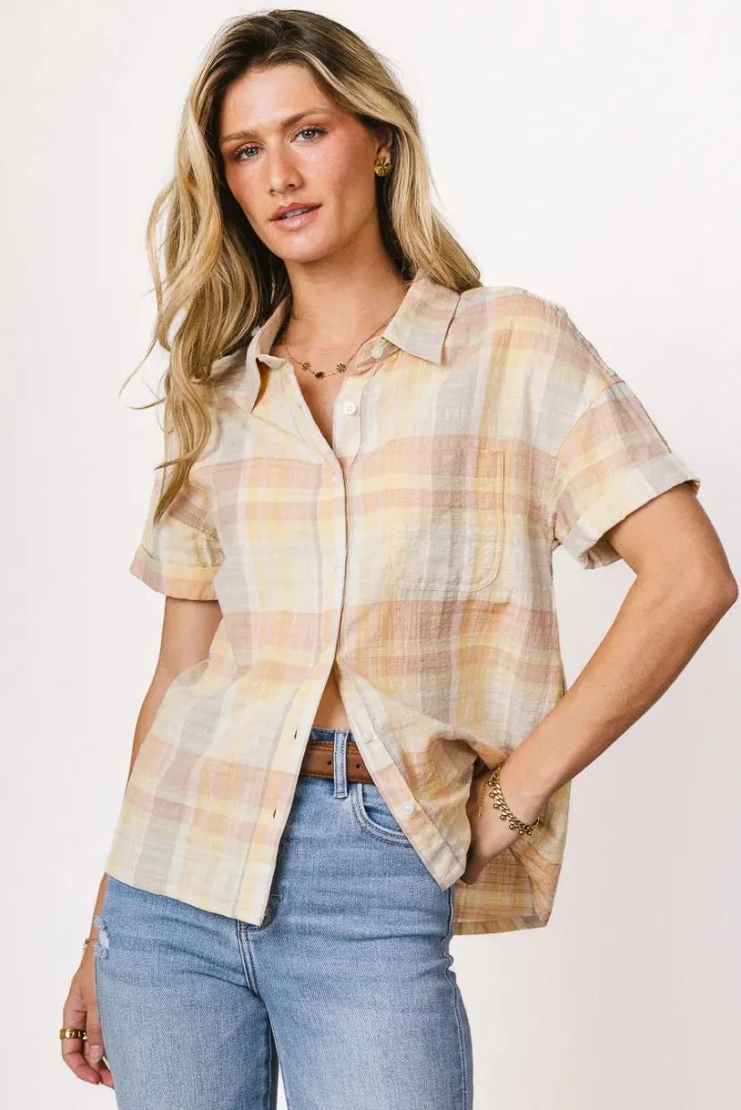 Tops | Blouses>Bohme Whimsy Plaid Button Up - FINAL SALE