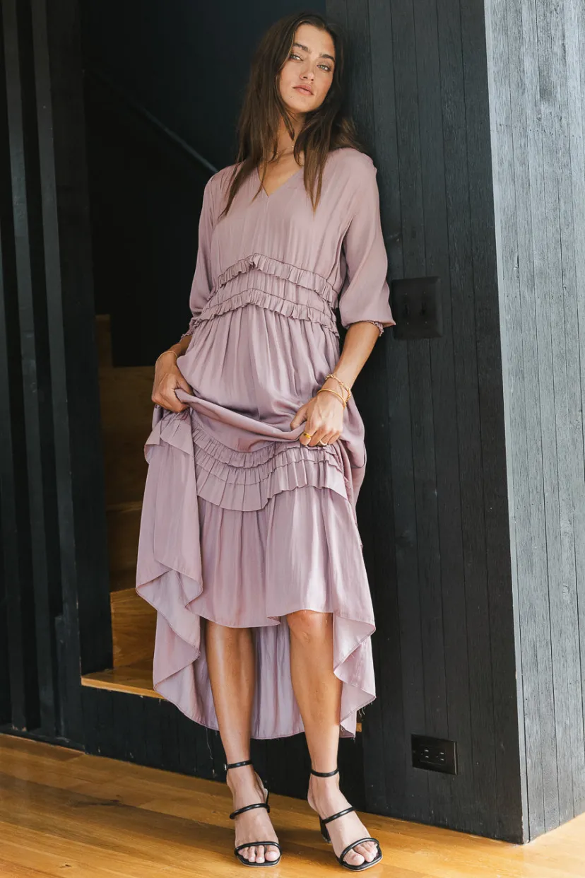 Dresses>Bohme Willa Sleeved Ruffle Dress in Lavender