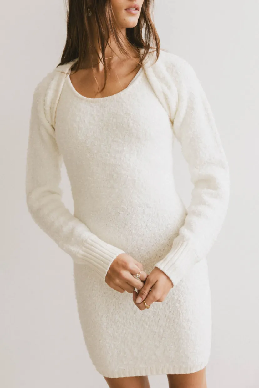 Jackets | Sweaters>Bohme Winslow Knit Shrug in Ivory