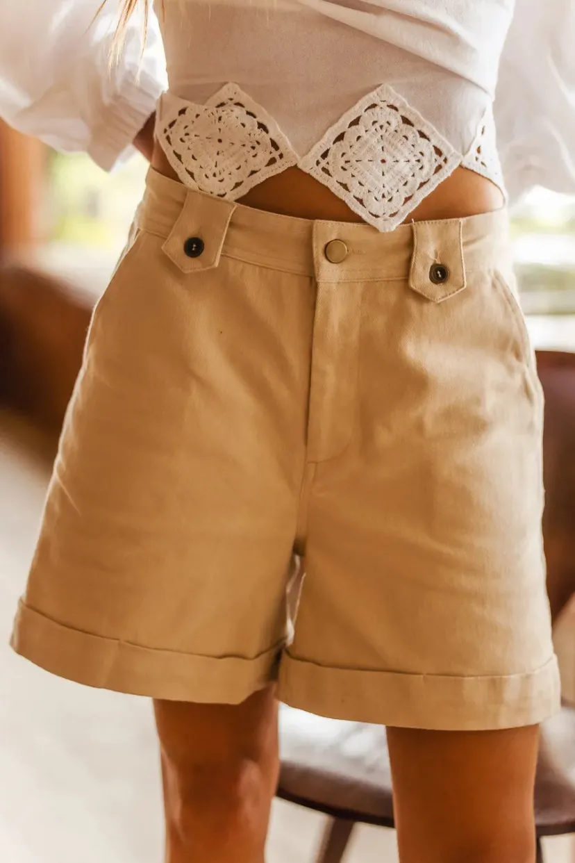 Shorts | All Bottoms>Bohme Wren Shorts in - FINAL SALE Tan