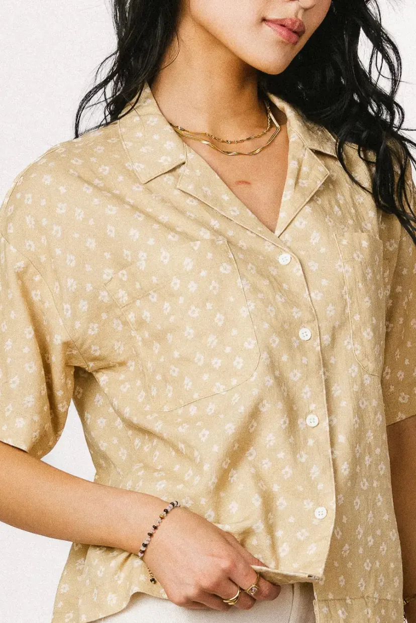 Tops | Blouses>Bohme Xiomara Floral Button Up in - FINAL SALE Yellow