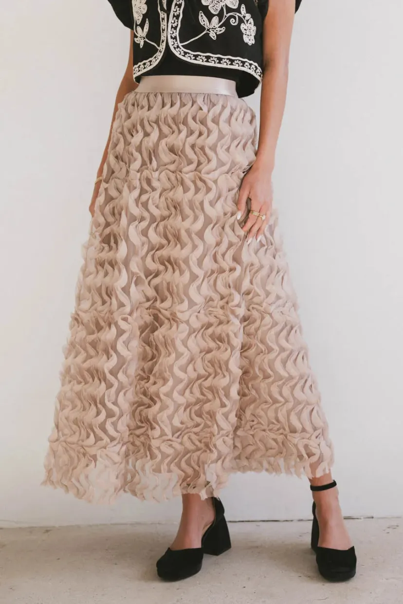 Skirts | All Bottoms>Bohme Yani Ruffle Tulle Maxi Skirt in Mauve