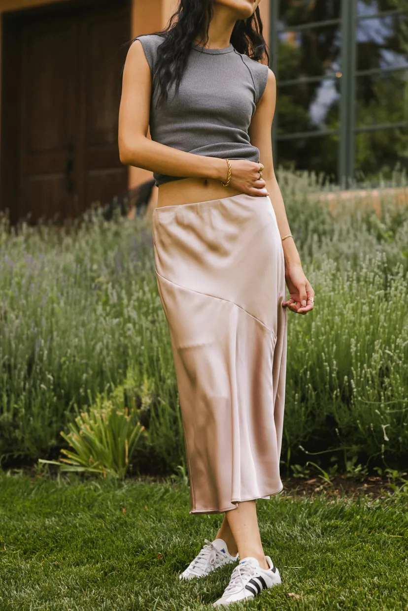 Skirts | All Bottoms>Bohme Zada Midi Skirt in Blush