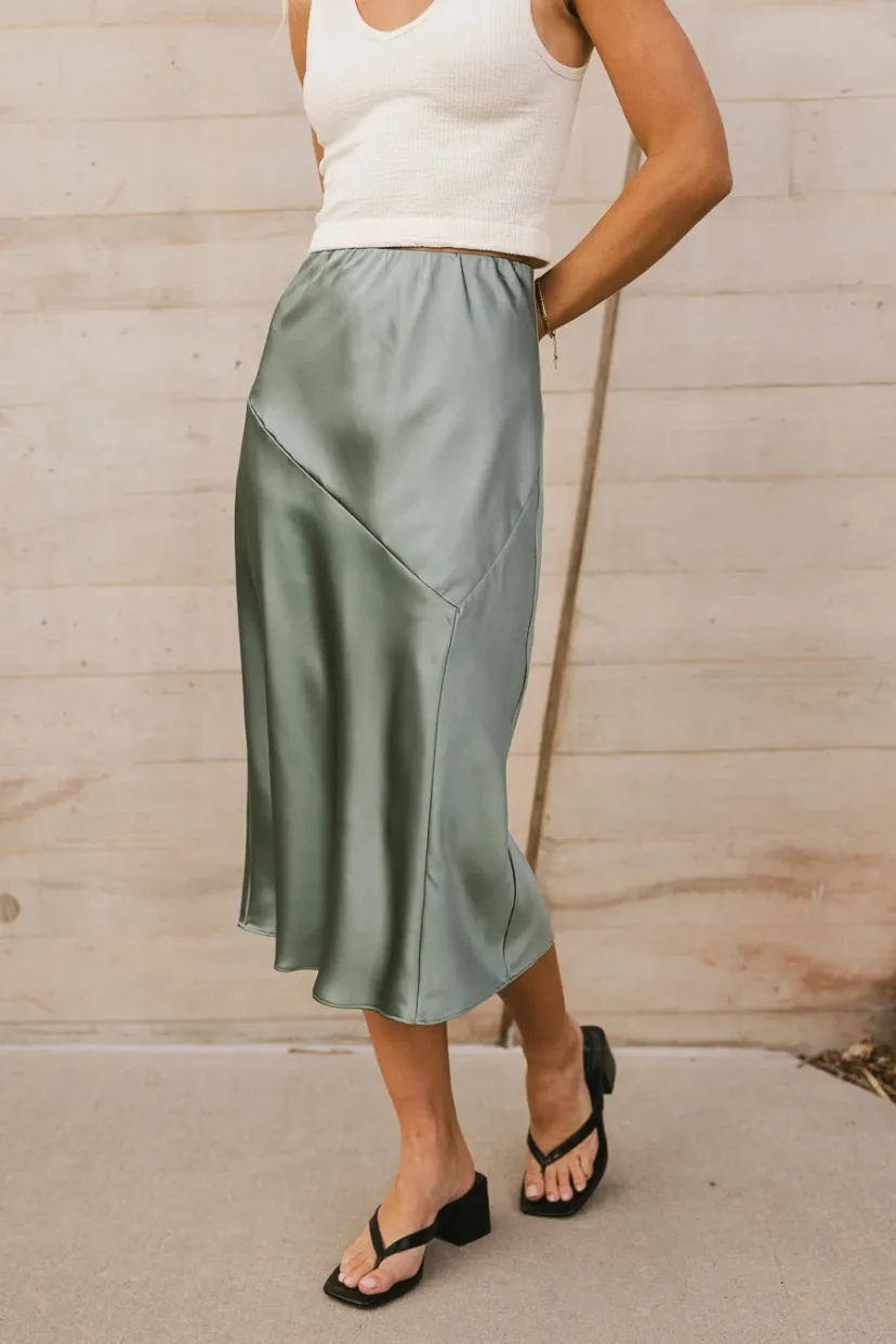 Skirts | All Bottoms>Bohme Zada Midi Skirt in Sage