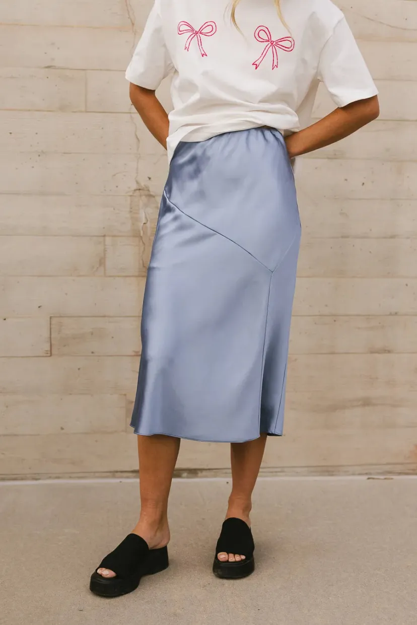 Skirts | All Bottoms>Bohme Zada Midi Skirt in Slate Blue Slateblue