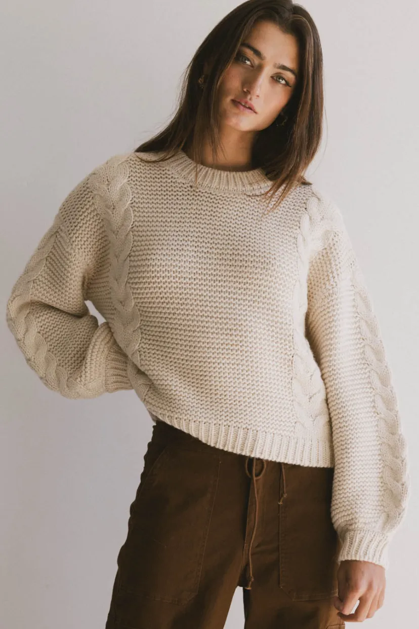 Tops | Sweaters>Bohme Zaidee Knit Sweater in Beige