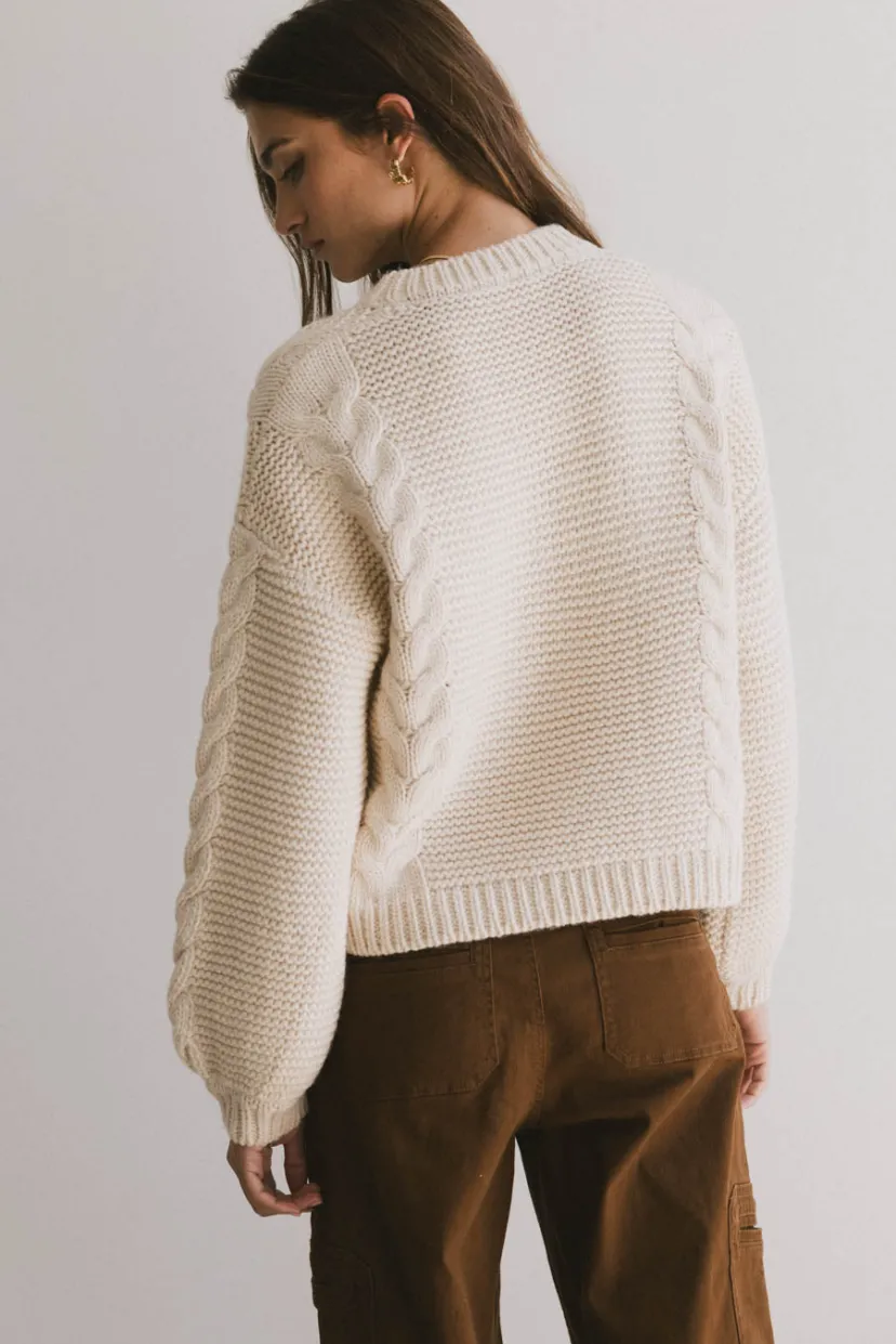 Tops | Sweaters>Bohme Zaidee Knit Sweater in Beige